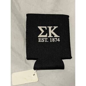 Sigma Kappa EST. 1874 Sorority Beverage Drink Party Black Koozie Cooler New